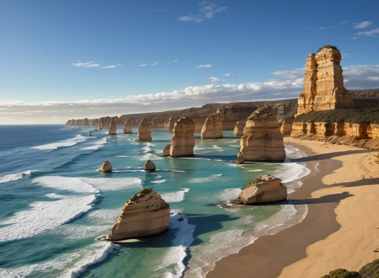 12 Vị Tông Đồ – Biểu tượng nổi tiếng trên Great Ocean Road Úc 12 Vị Tông Đồ trên Great Ocean Road Úc với các cột đá vôi kỳ vĩ giữa đại dương